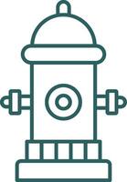 Fire Hydrant Line Gradient Round Corner Icon vector