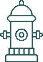 Fire Hydrant Line Gradient Round Corner Icon vector