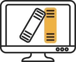 Online Learning Skined Filled Icon vector