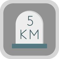 kilometer Flat Round Corner Icon vector