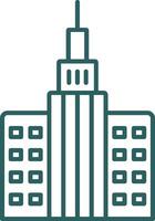 Skycraper Line Gradient Round Corner Icon vector
