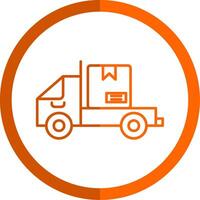 Shipped Line Orange Circle Icon vector