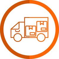 Express Delivery Line Orange Circle Icon vector