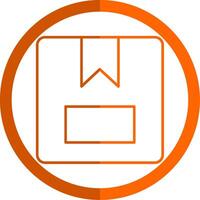 Package Box Line Orange Circle Icon vector