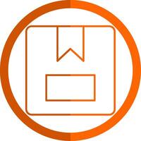 Package Box Line Orange Circle Icon vector