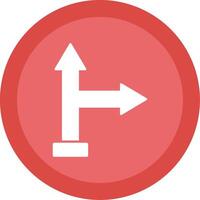 Go Right Glyph Multi Circle Icon vector