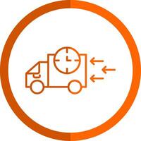 Fast Delivery Line Orange Circle Icon vector