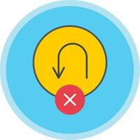 No tu giro plano multi circulo icono vector