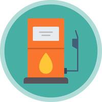 Gas Station Flat Multi Circle Icon vector