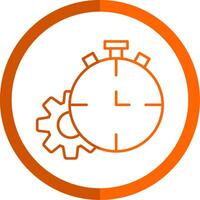 Timeout Line Orange Circle Icon vector