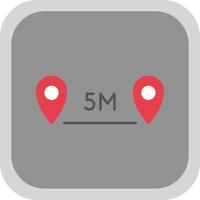 Distance Flat Round Corner Icon vector