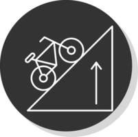 Elevation Line Grey Circle Icon vector