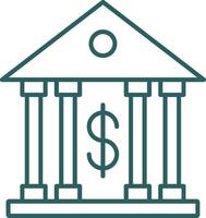 Bank Line Gradient Round Corner Icon vector