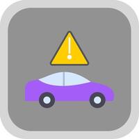 Traffic Jam Flat Round Corner Icon vector