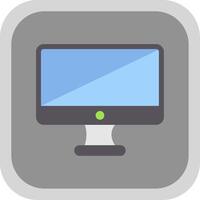 Monitor Flat Round Corner Icon vector