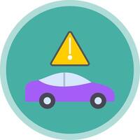 Traffic Jam Flat Multi Circle Icon vector