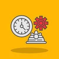 Working Hours Filled Shadow Icon vector