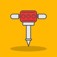 Jackhammer Filled Shadow Icon vector