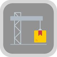 Crane Flat Round Corner Icon vector