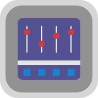 Control Panel Flat Round Corner Icon vector