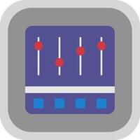 Control Panel Flat Round Corner Icon vector