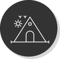 Camping Line Grey Circle Icon vector