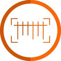 Barcode Line Orange Circle Icon vector