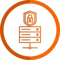 Data Protection Line Orange Circle Icon vector