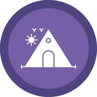 Camping Glyph Multi Circle Icon vector