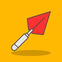 Trowel Filled Shadow Icon vector