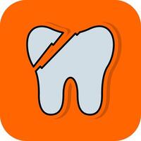roto diente lleno naranja antecedentes icono vector