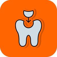 Tooth Filling Filled Orange background Icon vector