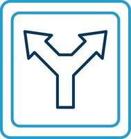 Diverge Line Blue Two Color Icon vector