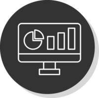 Dashboard Line Grey Circle Icon vector