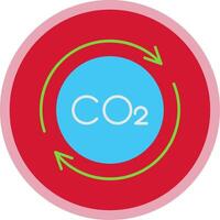 Carbon Cycle Flat Multi Circle Icon vector