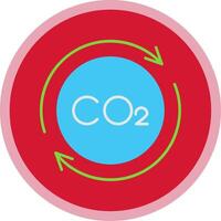 Carbon Cycle Flat Multi Circle Icon vector