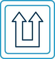 Two Arrows Line Blue Two Color Icon vector