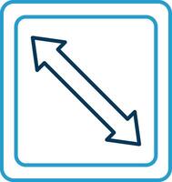 Right Down Line Blue Two Color Icon vector