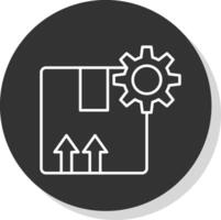 Production Line Grey Circle Icon vector