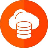 Cloud Data Glyph Red Circle Icon vector