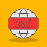 360 View Filled Shadow Icon vector