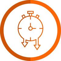 Timer Line Orange Circle Icon vector