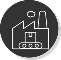 Manufacturing Line Grey Circle Icon vector