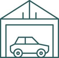 Garage Line Gradient Round Corner Icon vector