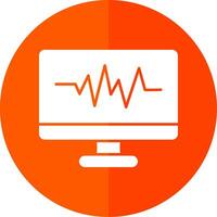 Frequency Glyph Red Circle Icon vector