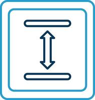 Between Line Blue Two Color Icon vector