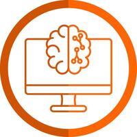 Machine Learning Line Orange Circle Icon vector