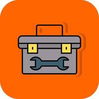 Tool Box Filled Orange background Icon vector