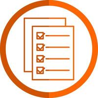 Document Line Orange Circle Icon vector