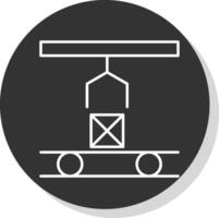 Mass Production Line Grey Circle Icon vector